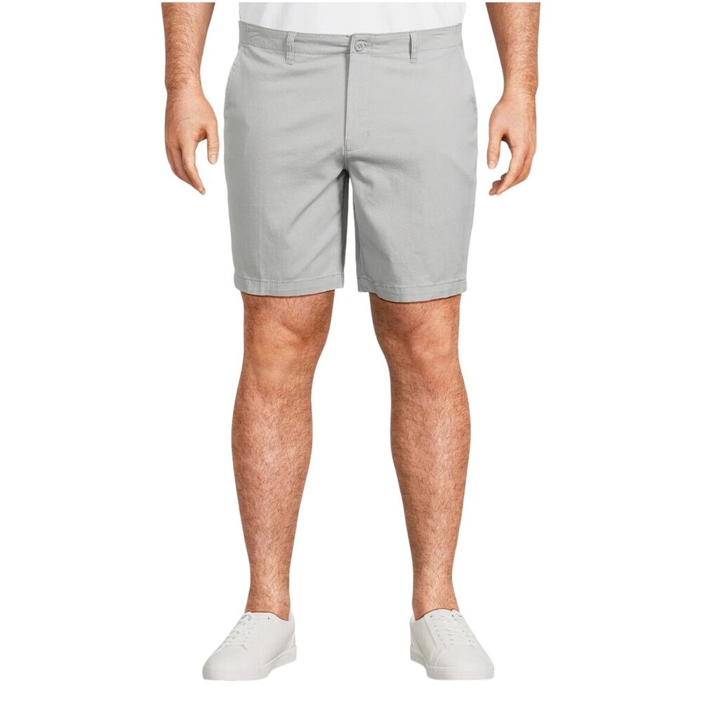 George Big Men's Flat Front Shorts, 9" Inseam, Size 46” Grey NWT